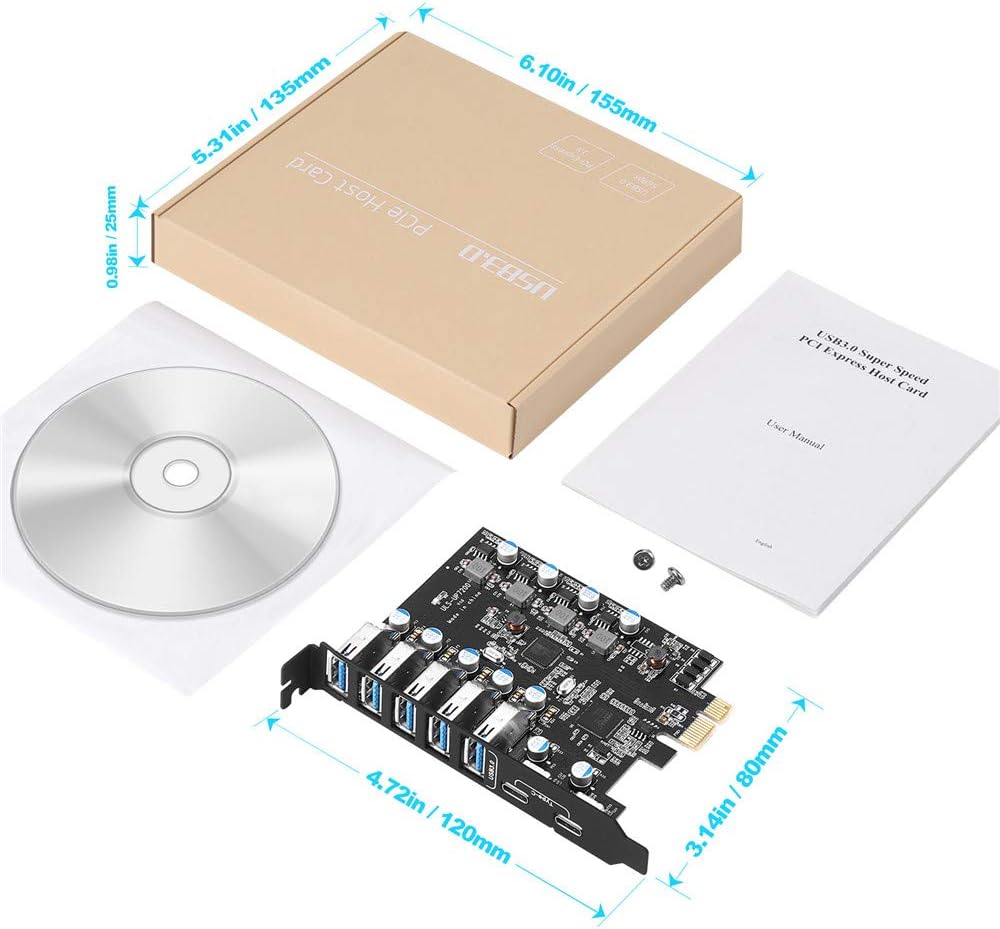 PCI-E to USB 3.0 7-Port Expansion Card J82773