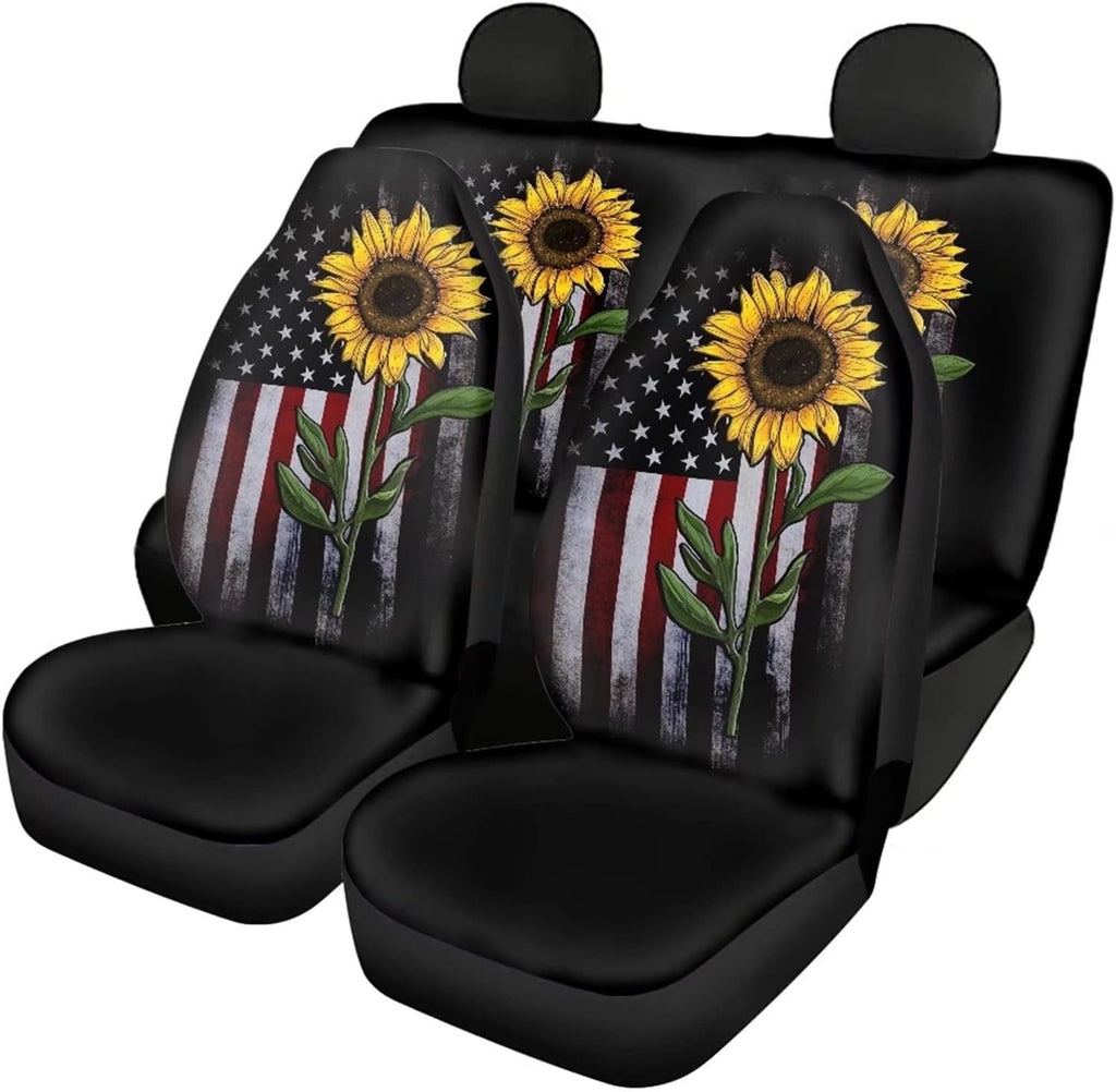 Blue Butterfly Floral Moon Pattern Car Seat Covers Pack of 2 D4496