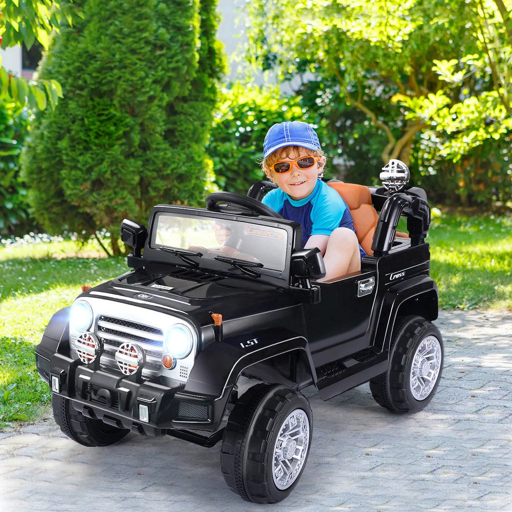 12V Kids Ride On Truck with LED Lights Green Q87682