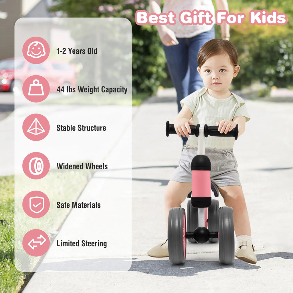 Pink 4 Wheels Baby Balance Bike S5197