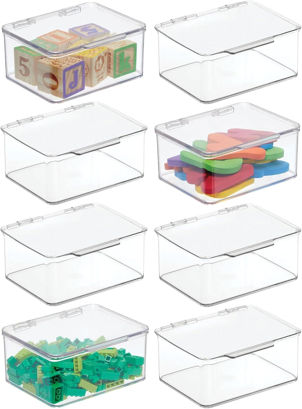 Clear 8 Pack Stackable Plastic Storage Bin with Lid F735264
