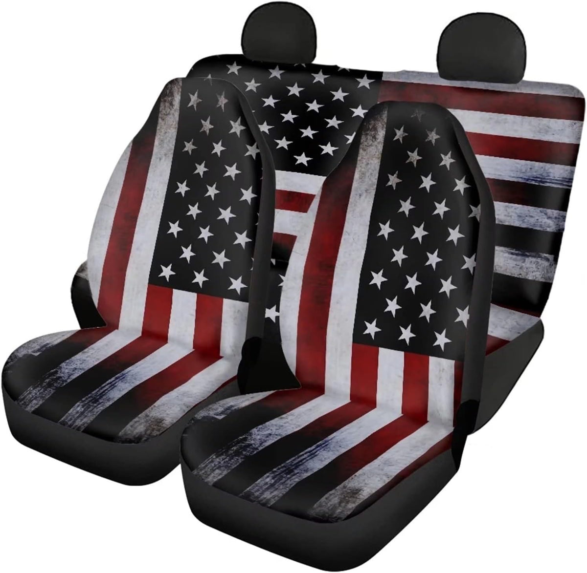 Blue Butterfly Floral Moon Pattern Car Seat Covers Pack of 2 D4496