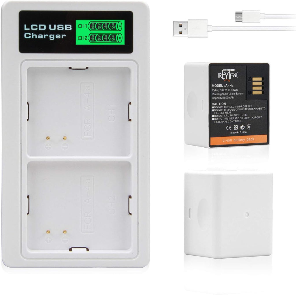 2-Pack Rechargeable Batteries and LCD Dual Charger 3.85V 4800mAh E5231