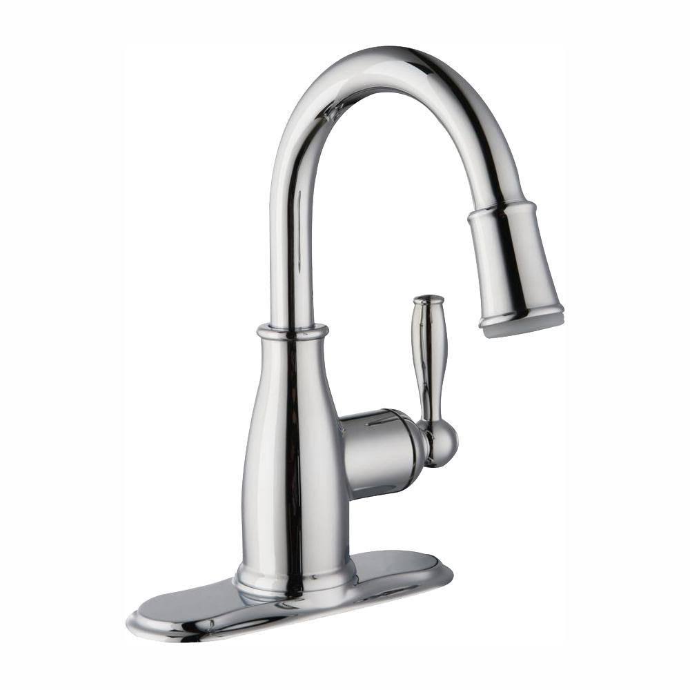 Single Handle LED High-Arc Bathroom Faucet in Chrome Y9071