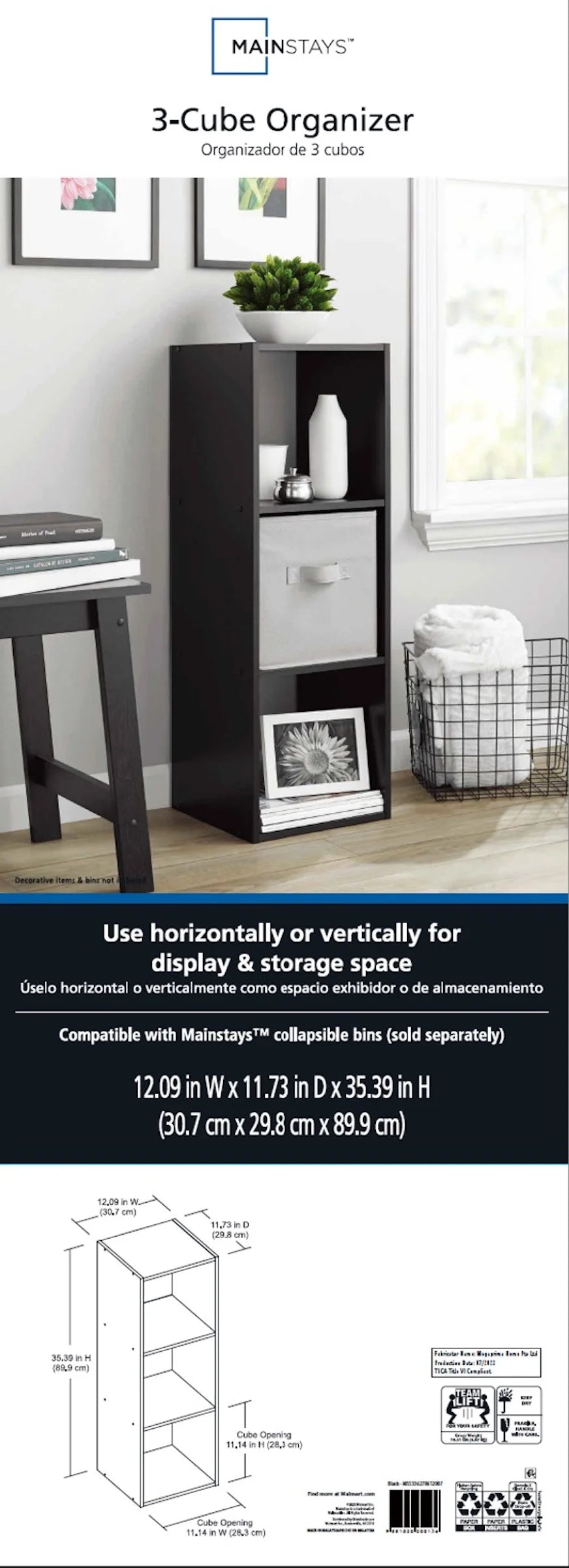White 3-Cube Storage Organizer O618