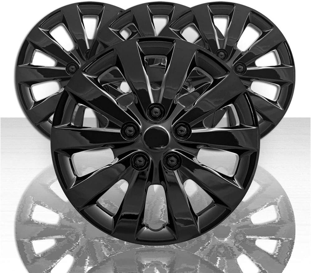 Set of 4 16 10 Spoke Gloss Black Wheel Covers Y836356