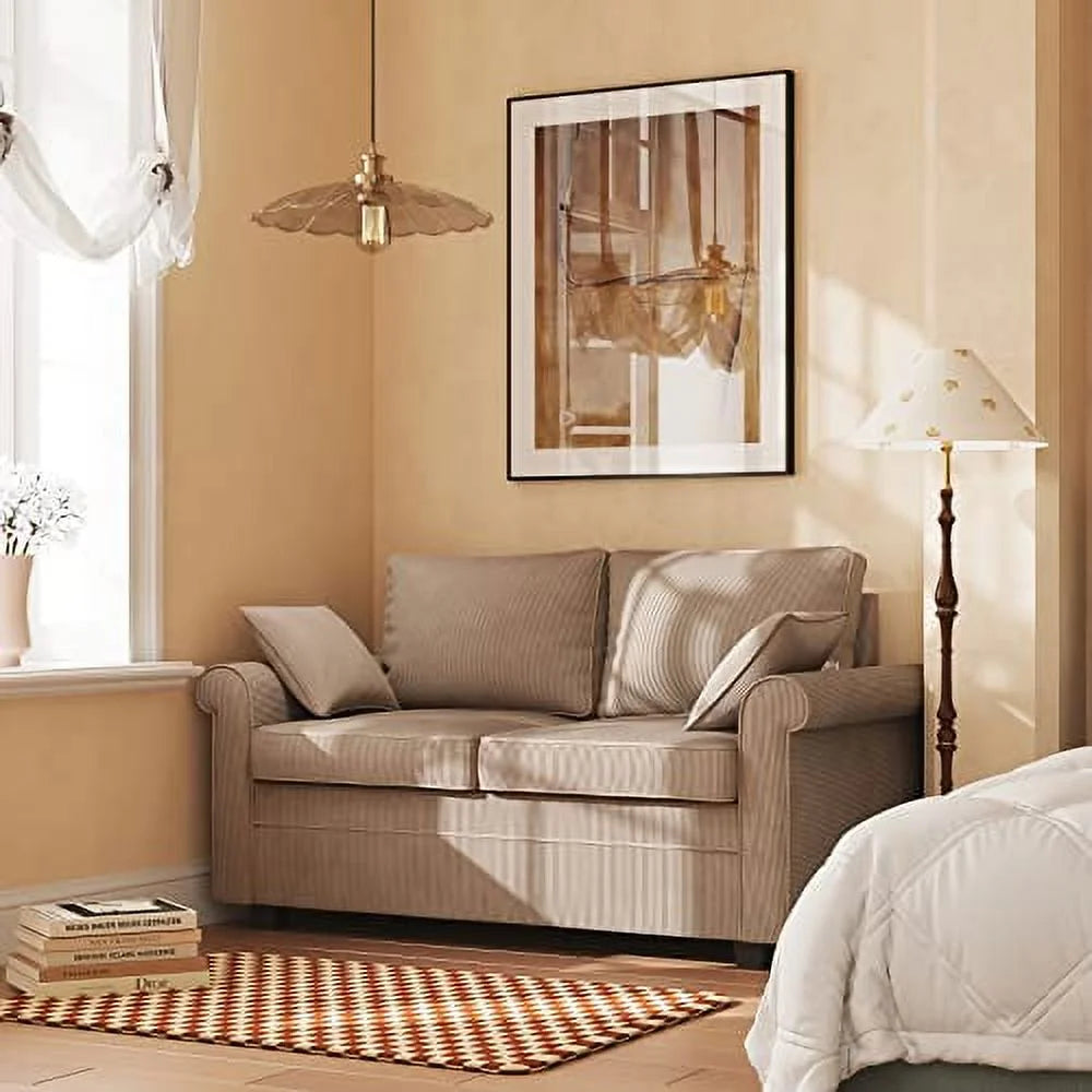 Brown Corduroy 2 in 1 Sleeper Sofa P5794