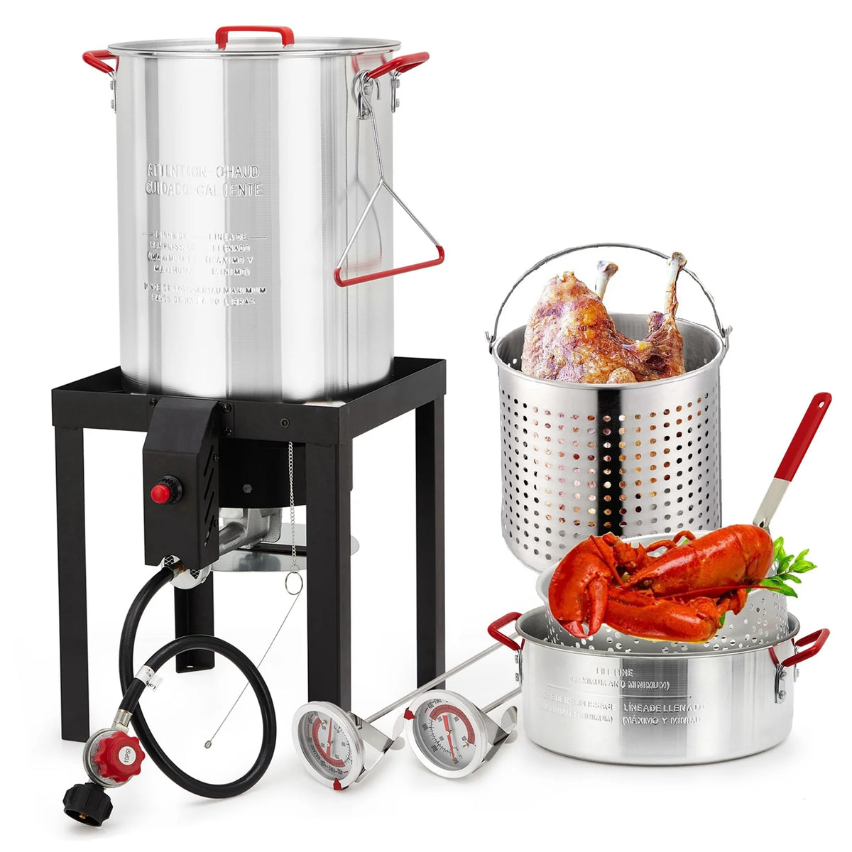 30-Quart Propane Outdoor Turkey Fryer Kit Aluminum Boiler Steamer I11734