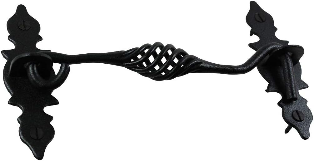 Black Wrought Iron Cabin Hook Eye Latches 6.5 Long Pack of 6 Y589