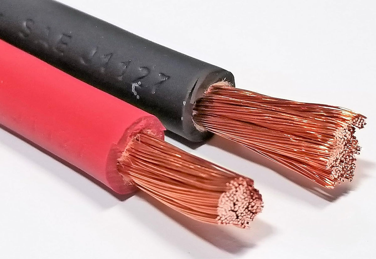 6 Gauge Pure Copper Flexible Cable Wire 20 ft Black 20 ft Red M24632