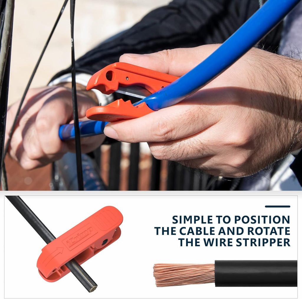 Battery Cable Lug Crimping Tool Set with Interchangeable Jaws M1098