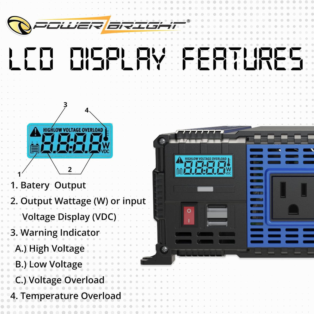 1100 Watts 12V to 110V Modified Sine Wave Power Inverter G918103