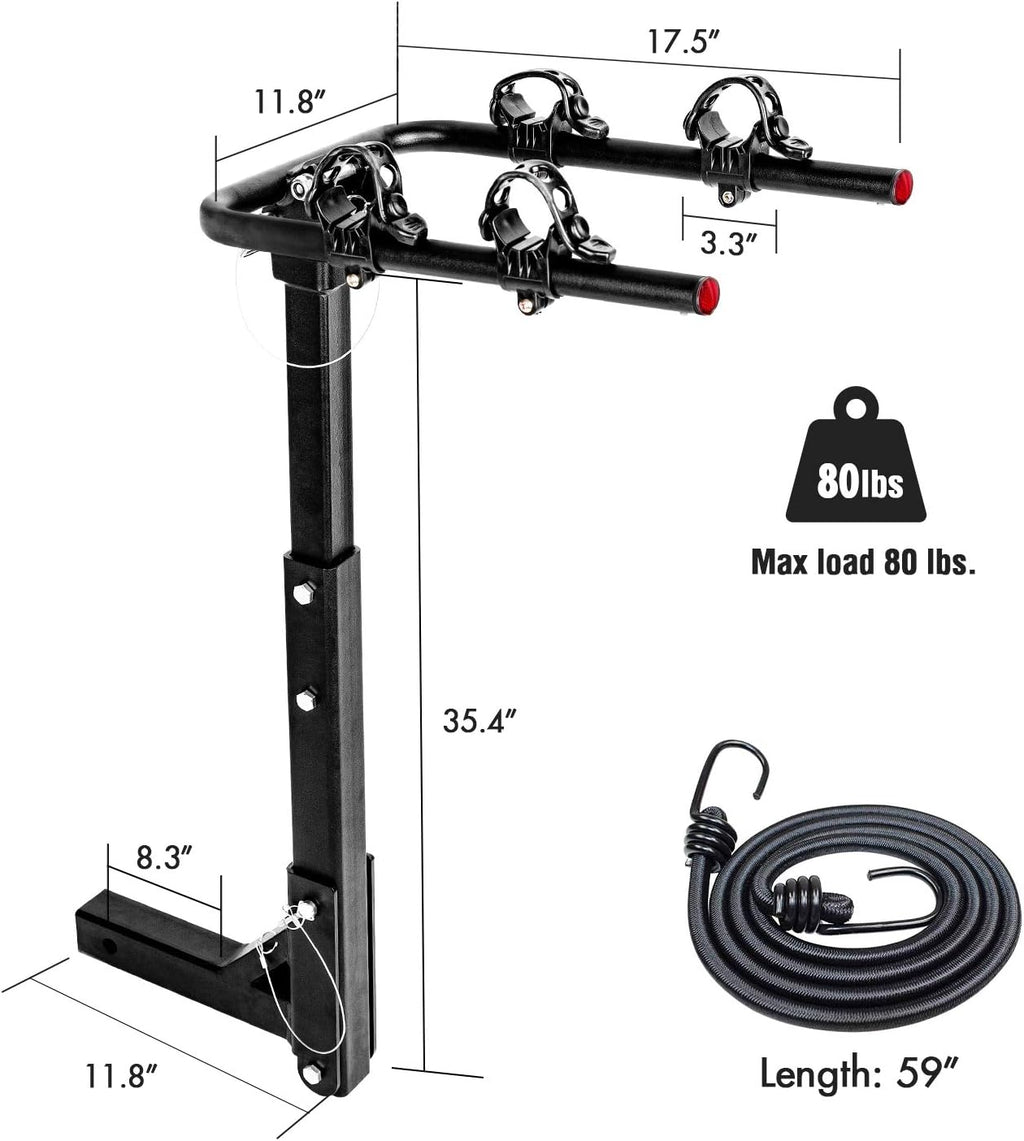 2 Bike Platform Hitch Mount Foldable Rack J439