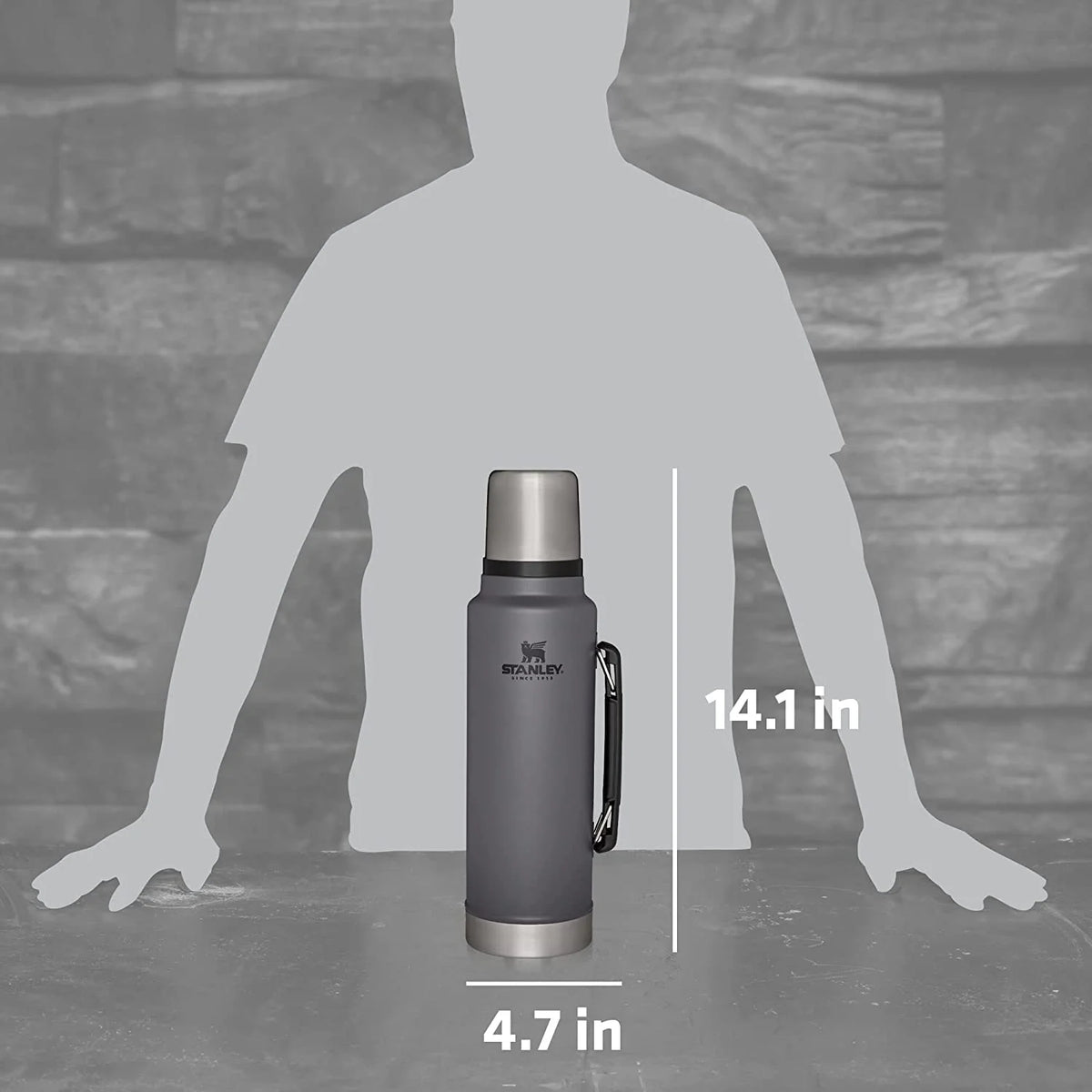 Charcoal 1.5 qt Insulated Bottle L191