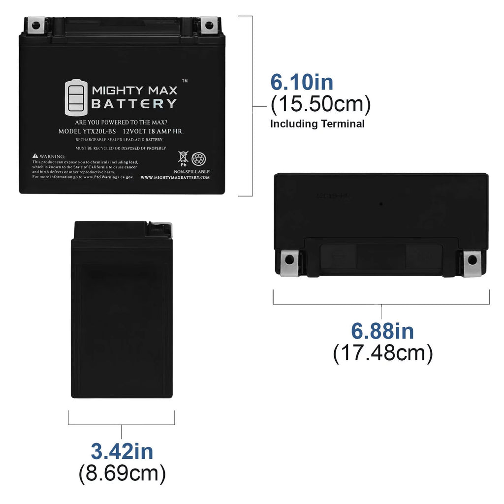 YTX20L-BS Replacement Battery T34322