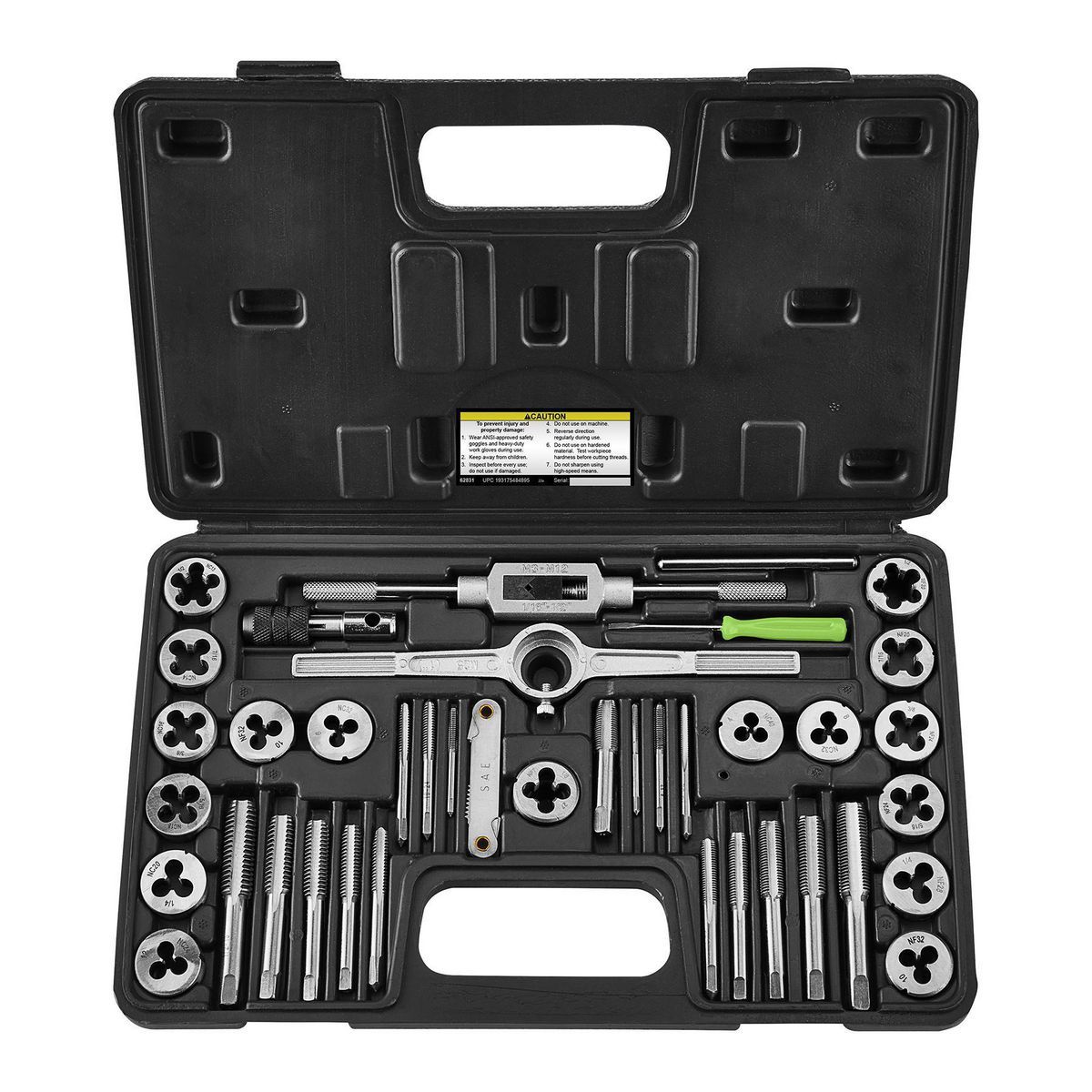Carbon Steel SAE Tap and Die Set, 40 Piece Z48532