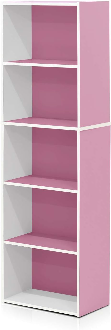 5-Tier Reversible Color Open Shelf Bookcase D900