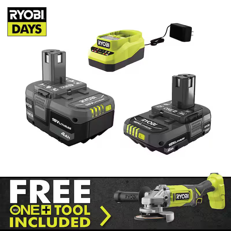 18V Lithium-Ion 4.0 Ah Battery, 2.0 Ah Battery, and Charger Kit V788