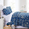 Oversized Quilt Cover Set with 1 Quilt Set and 2 Shams, Full / Queen, Blue Z193