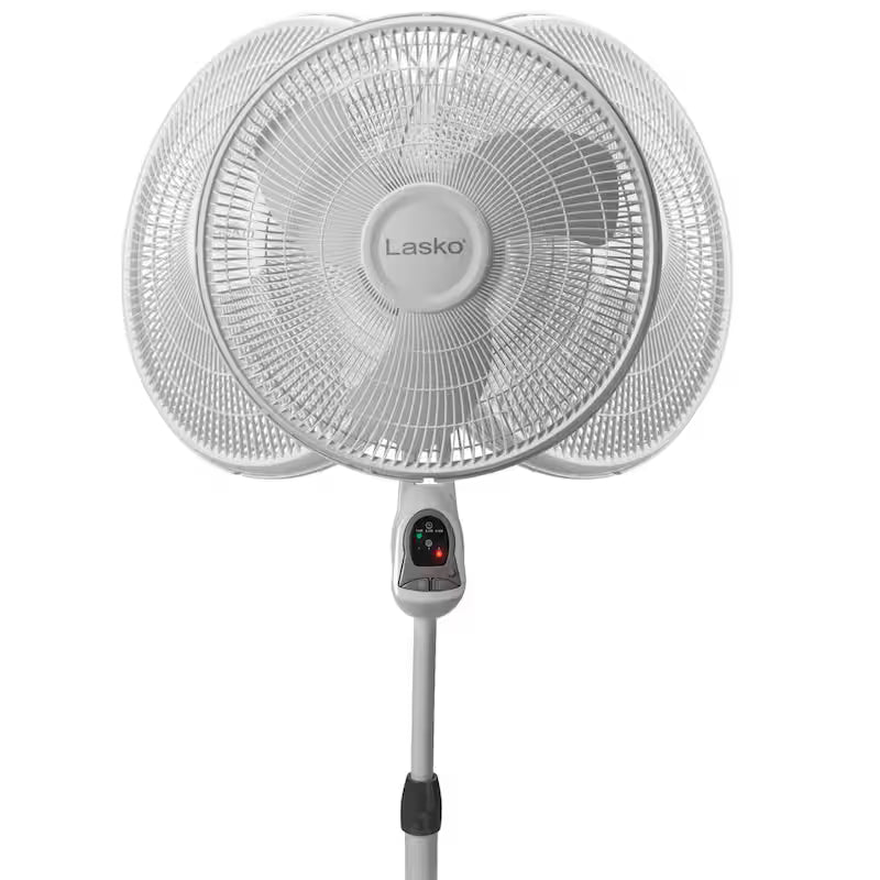 16 in. 3 Speed Oscillating Pedestal Fan with Remote Control in White L8399