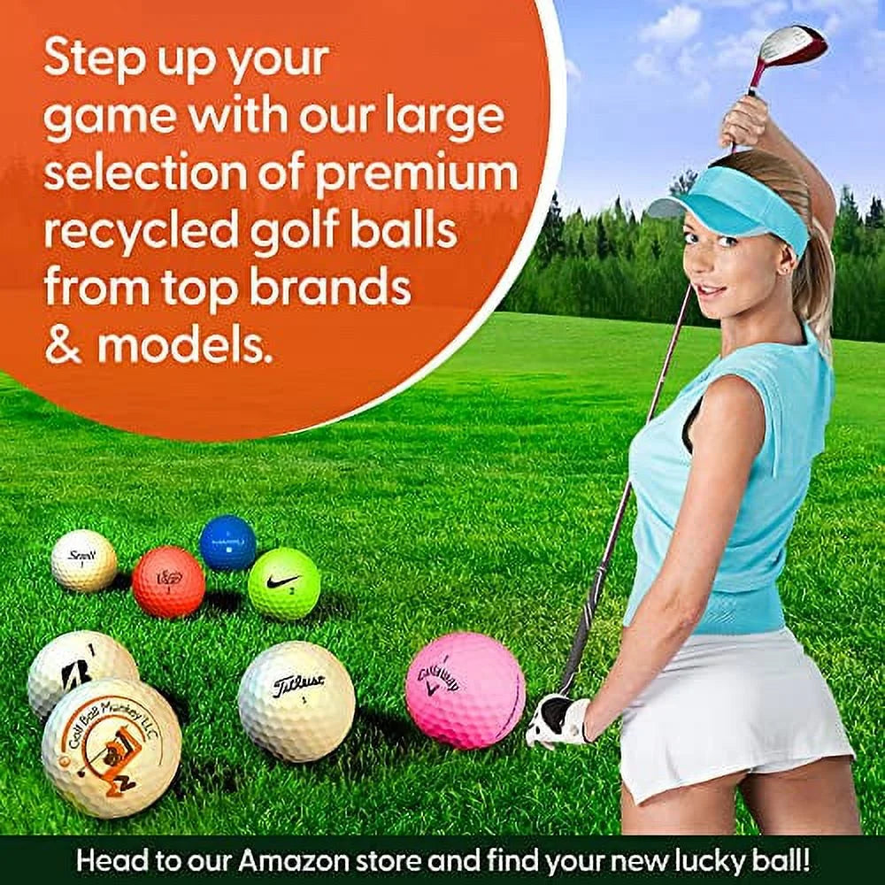 50 Pack Recycled Golf Balls with 15 Tees and Mesh Carrying Bag C68324