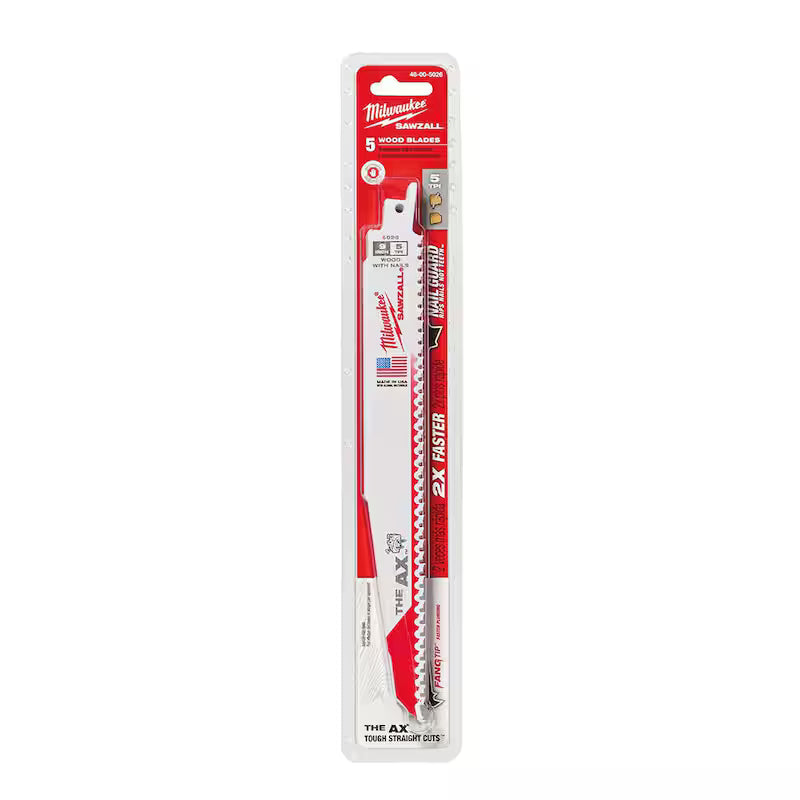9 in. 5 TPI BiMetal Reciprocating Saw Blades 15-Pack L955