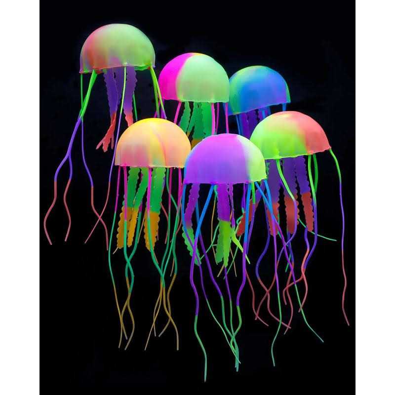 6 Pcs Glowing Jellyfish Aquarium Ornament H215495