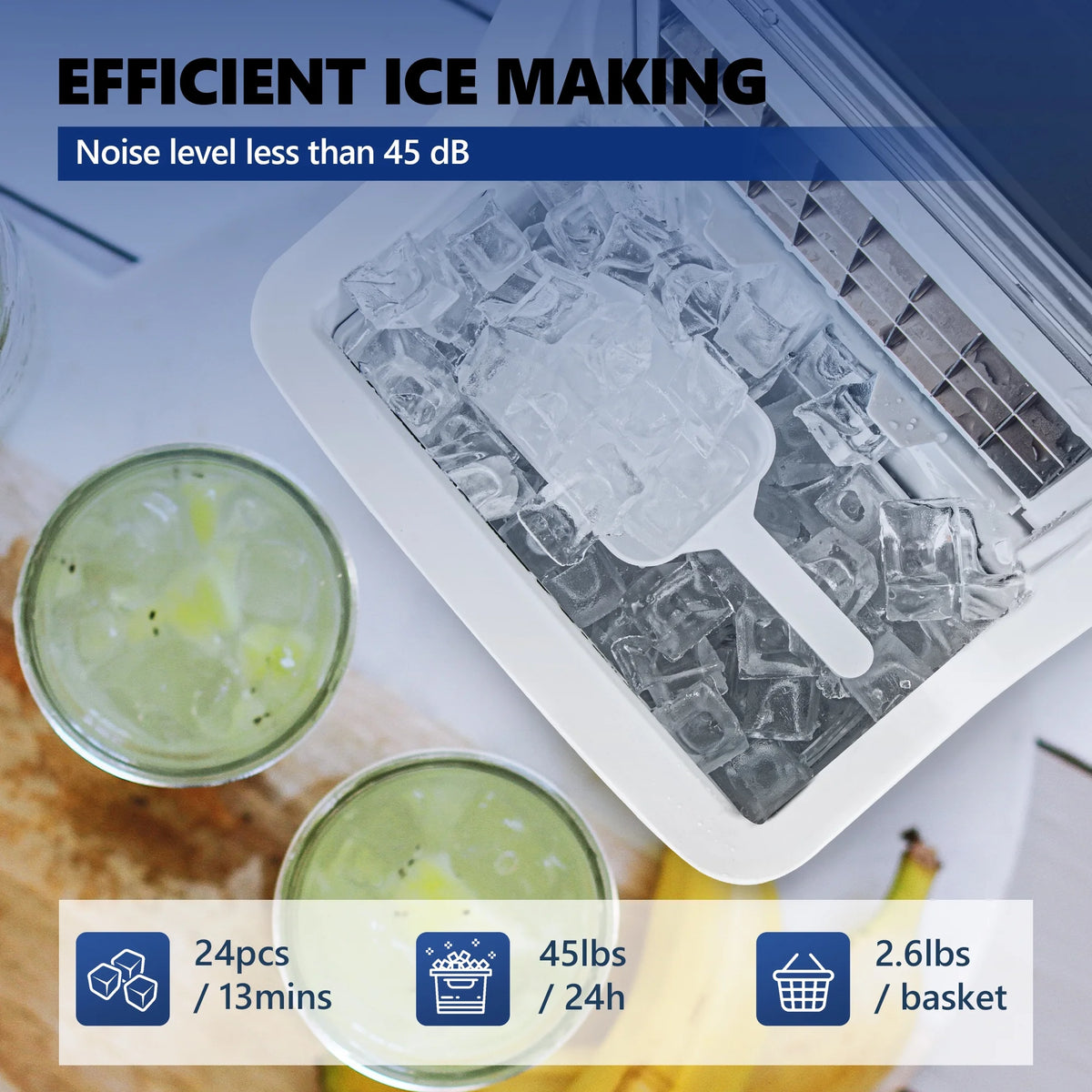 Portable Ice Cube Maker Machine Countertop E8341