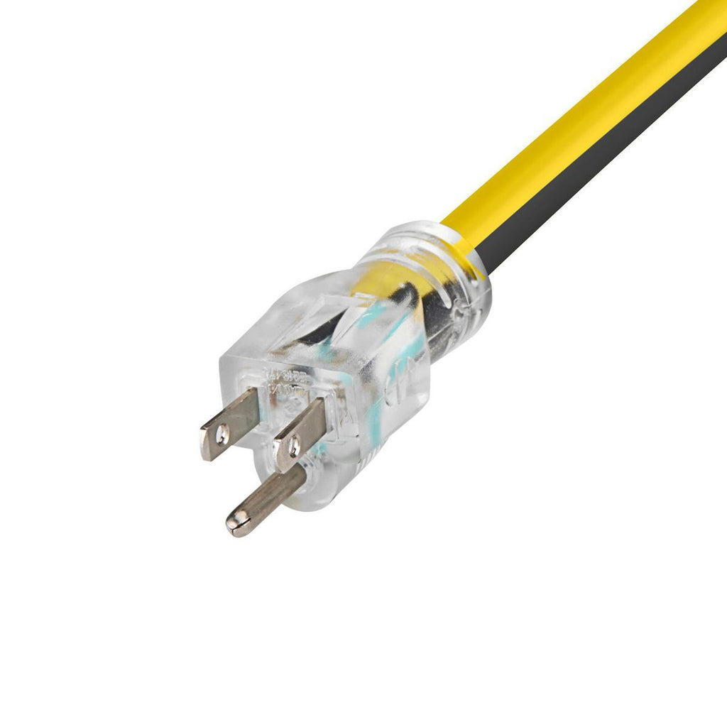 100 ft. 12/3 Gauge Multiple Outlet Extension Cord with Indicator Light, Yellow, Black X395
