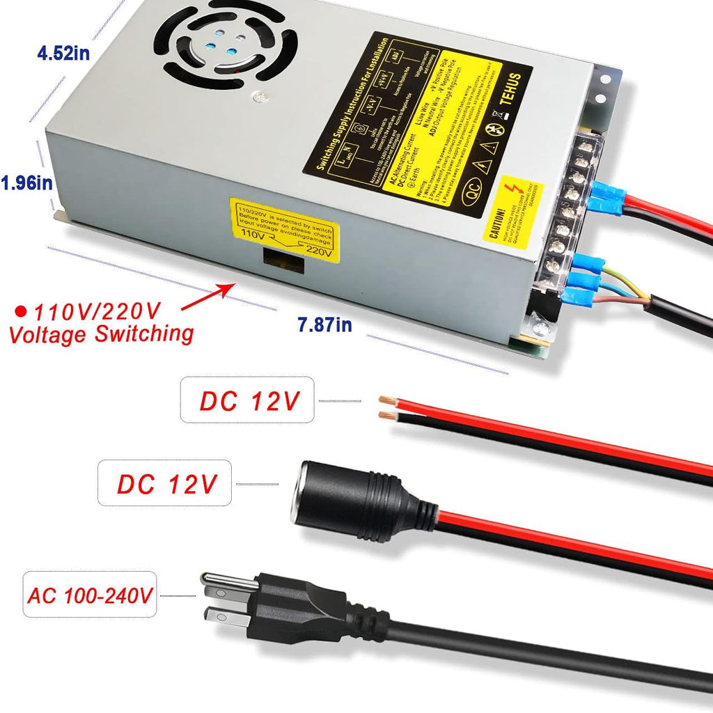 110V/220V to DC 12V 25A 300W Switching Power Supply N3821