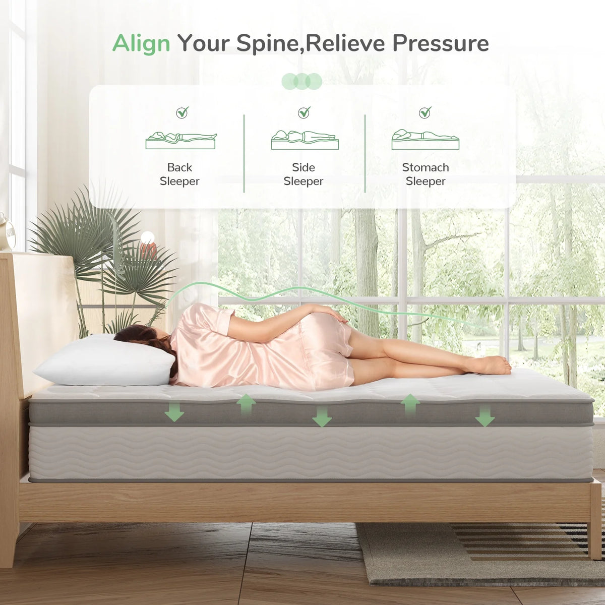 Queen Size Memory Foam Pocket Spring Hybrid Mattress X890