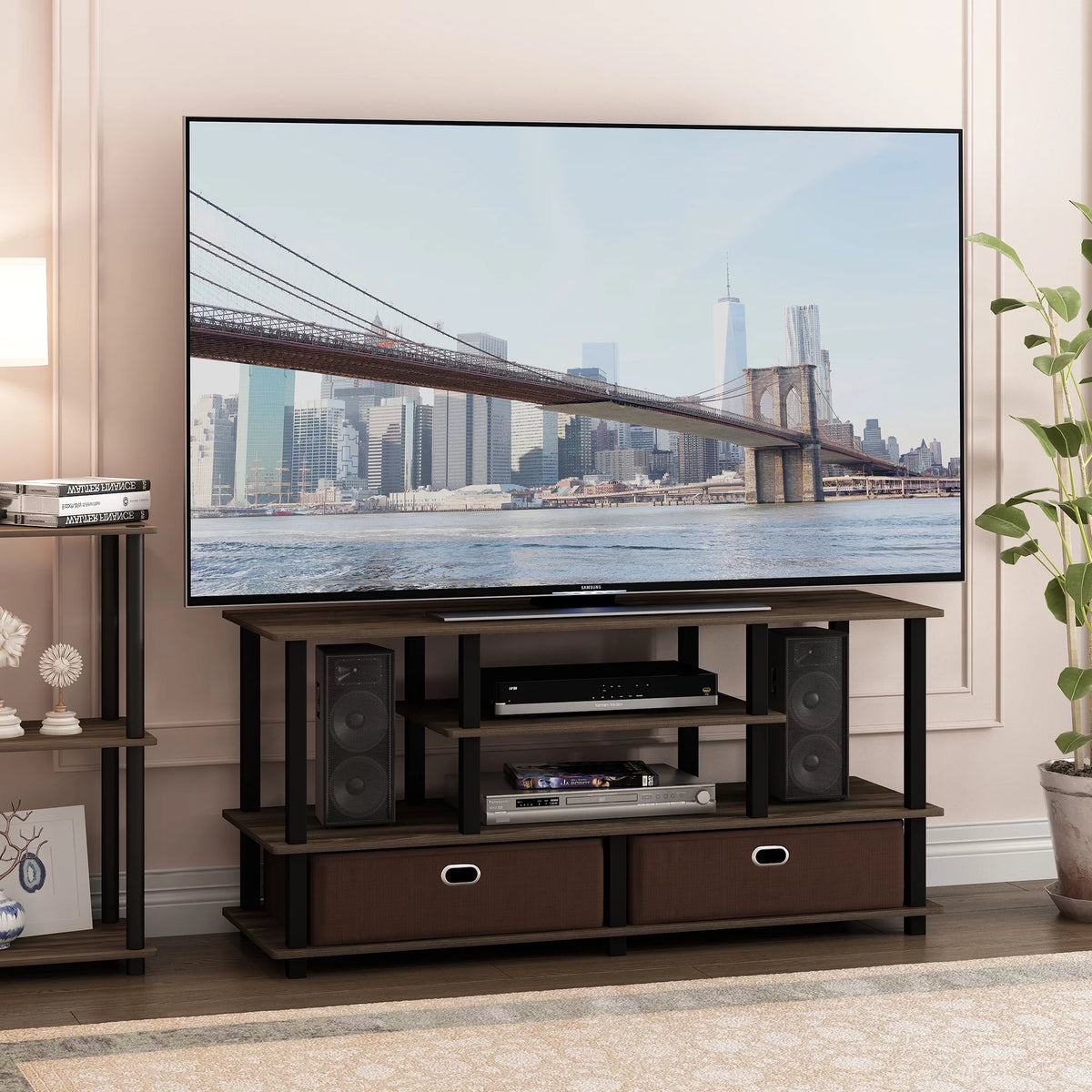 Large TV Stand with Storage Bin B410096