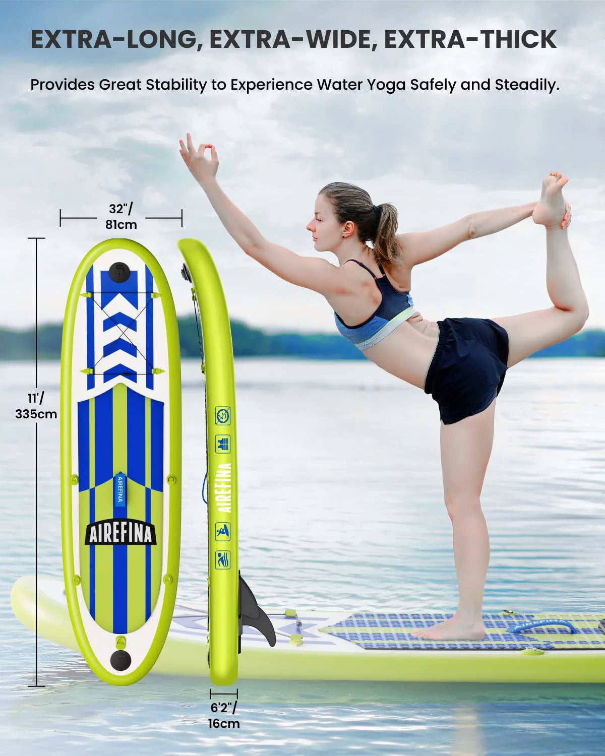 11' Inflatable Stand Up Paddle Board with Carrying Bag Q453339
