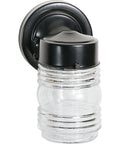 Black 1-Light Outdoor Mason Jar P46205
