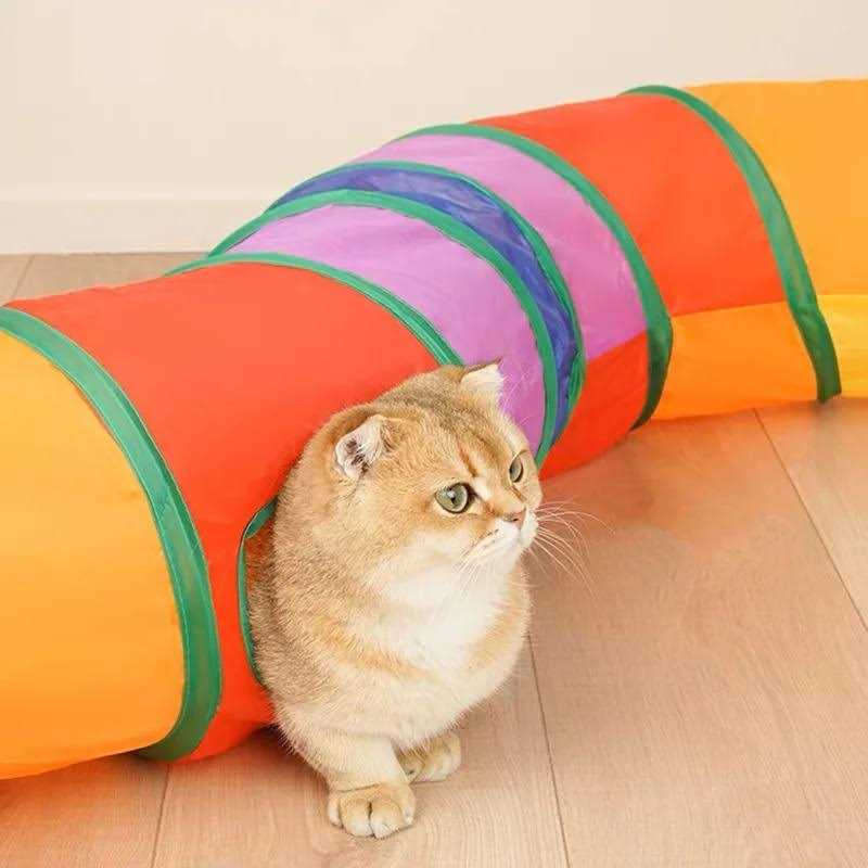 Cat Toy Tunnel and Cubes Interactive Collapsible Playground E7688