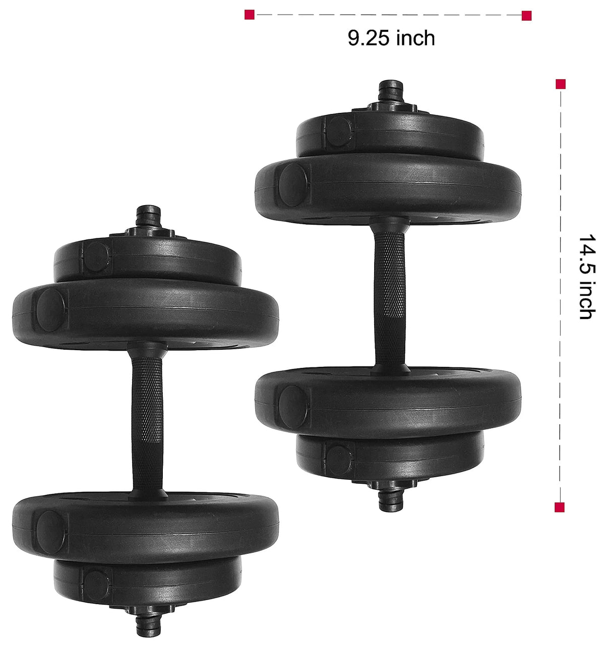 Black Adjustable Vinyl Dumbbell Set 40 Lbs L4541