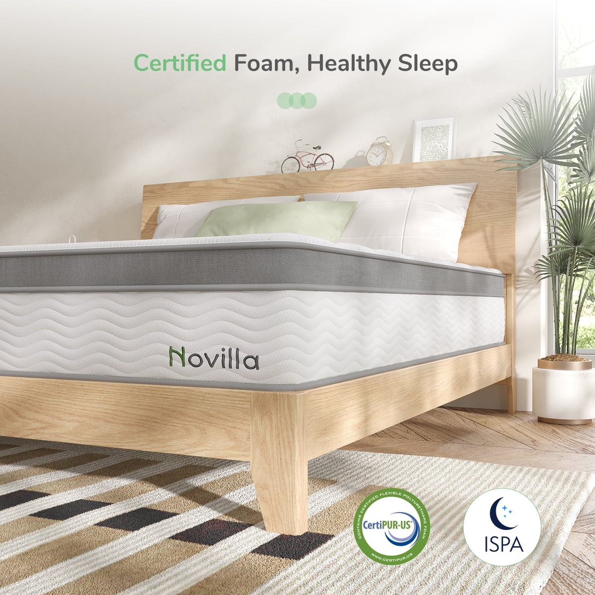 Queen Size Memory Foam Pocket Spring Hybrid Mattress X890