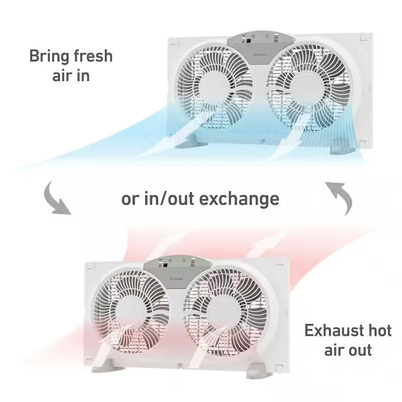 White 3-Speed Digital Window Fan with Remote Control Y6741