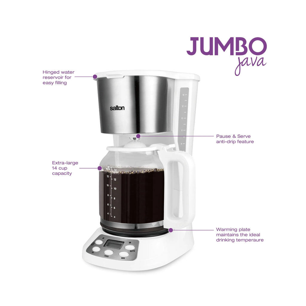 White 14 Cup Coffee Maker I557