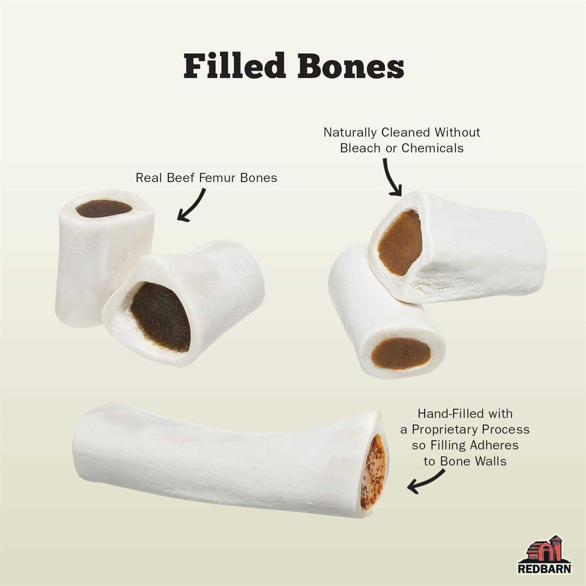 Large Beef Filled Bones Dog Treats H604