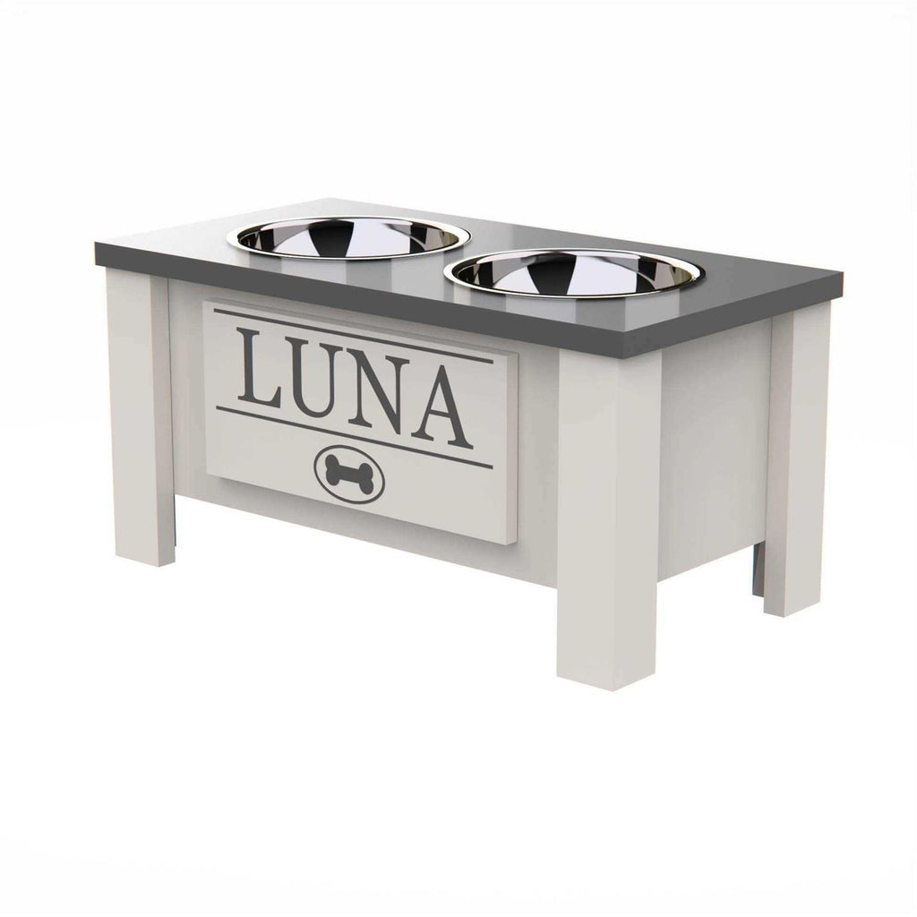 Personalized Elevated Dog Bowl Stand with Internal Storage N568