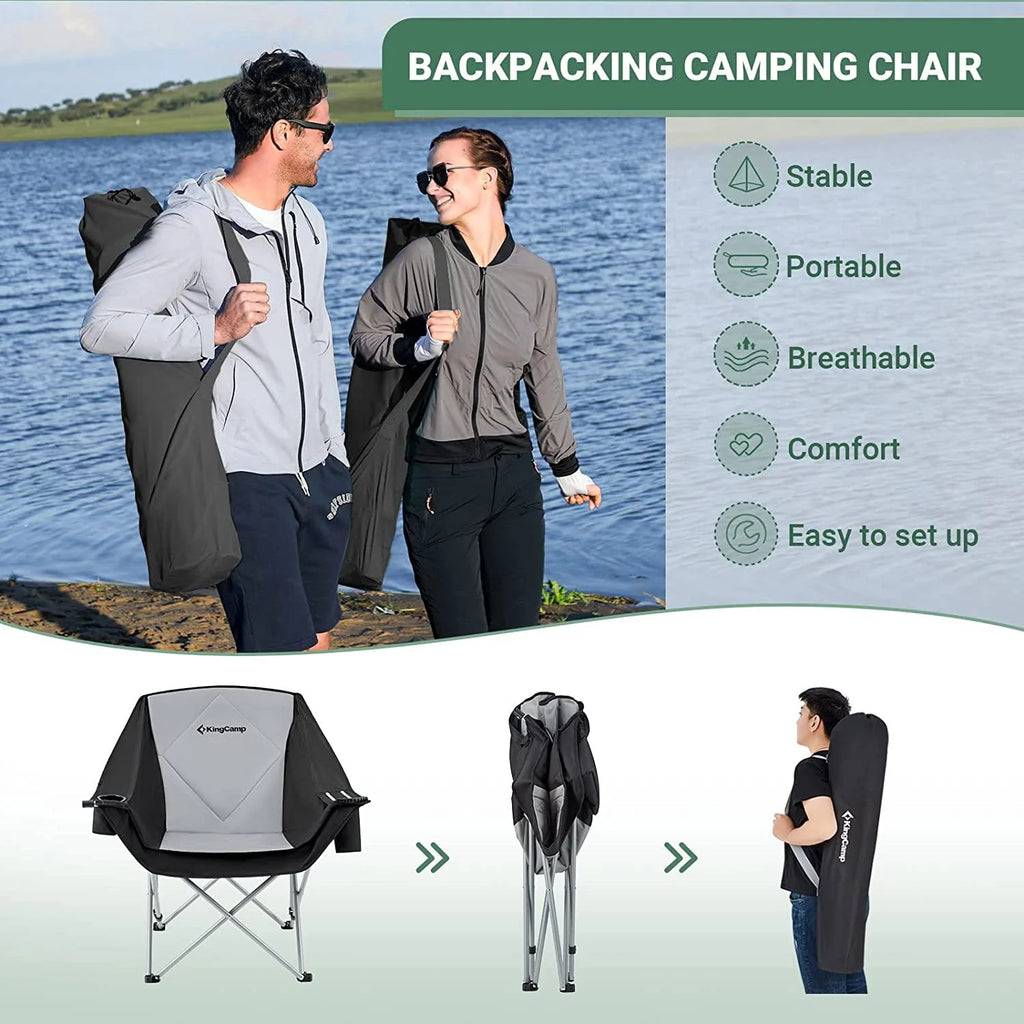 Oversized Folding Camping Chair Black G351091