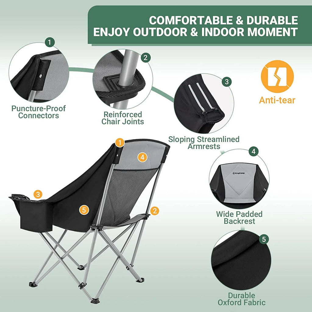 Oversized Folding Camping Chair Black G351091