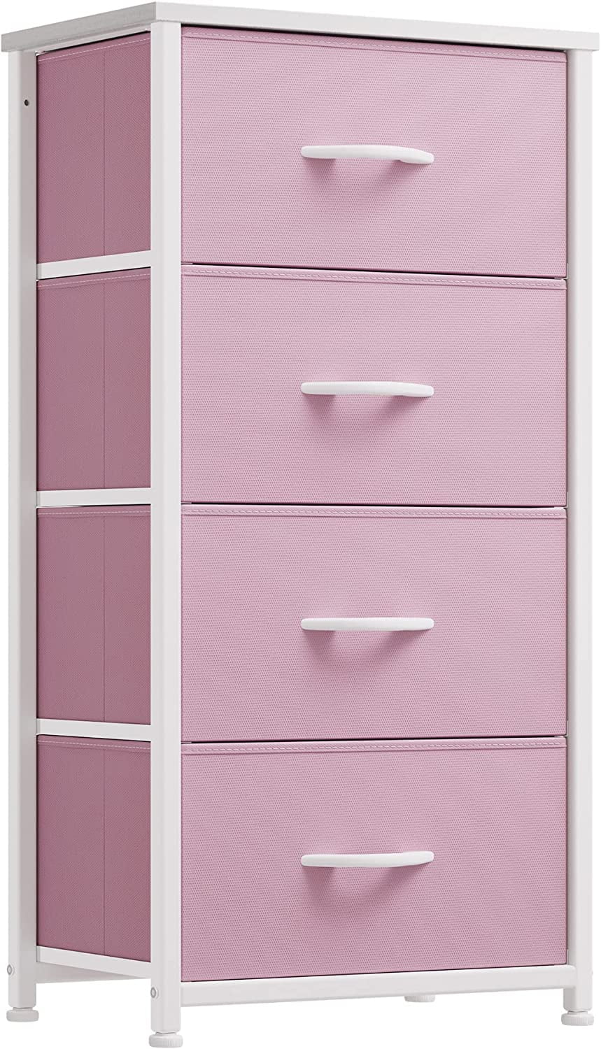 Pink 4 Drawer Fabric Dresser J969