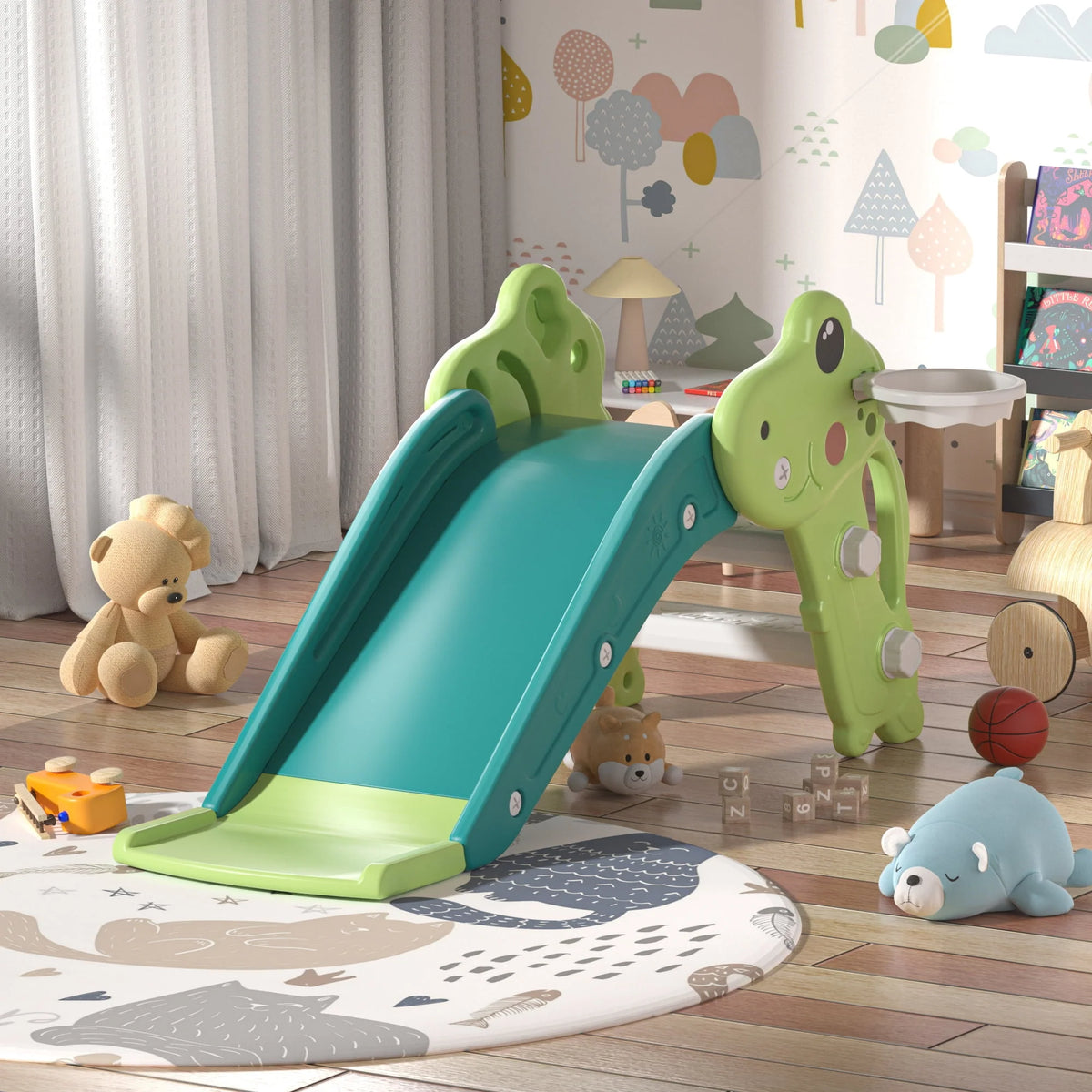 Kids Slide with Basketball Hoop & Ball E9315