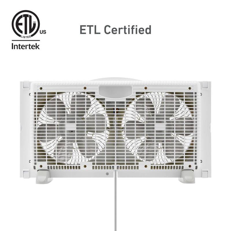 White 3-Speed Digital Window Fan with Remote Control Y6741