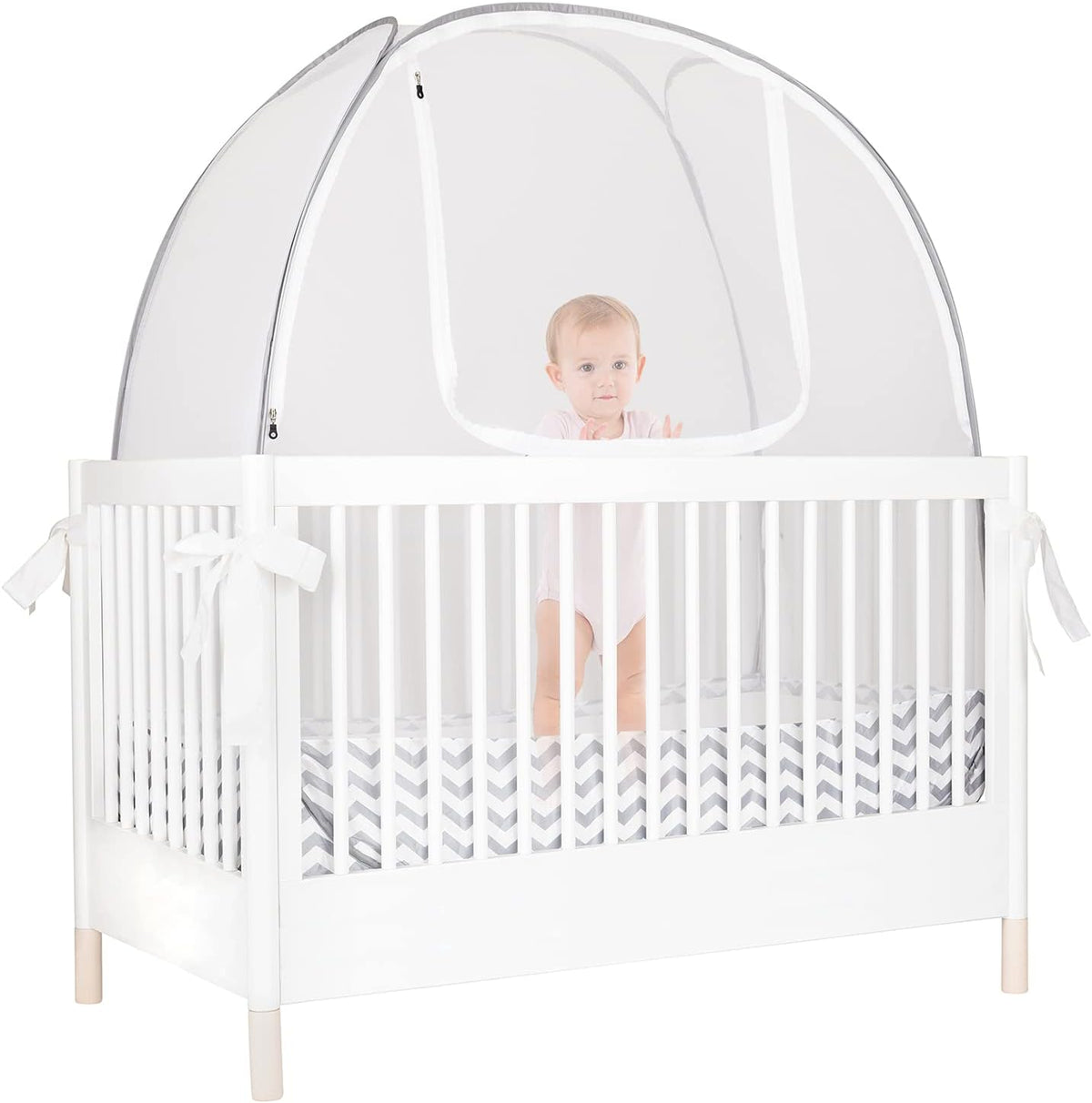 Baby Safety Crib Tent Mosquito Net See Through Mesh Pop-up Canopy Cover W97592