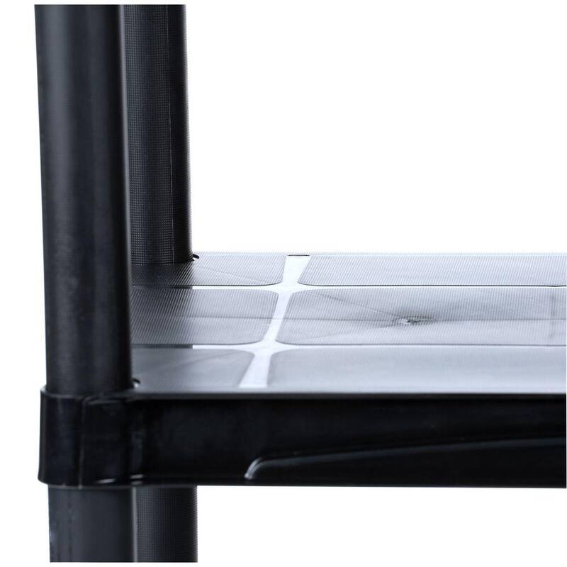 4-Tier Black Plastic Storage Shelving Unit D81947