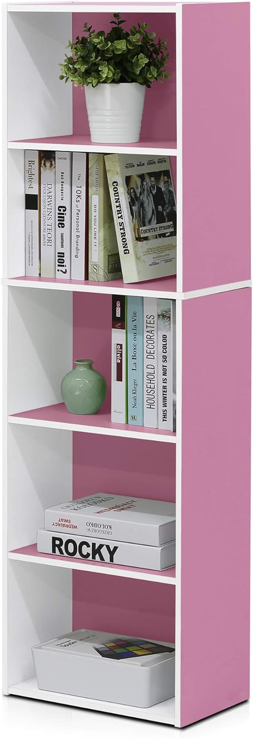 5-Tier Reversible Color Open Shelf Bookcase D900