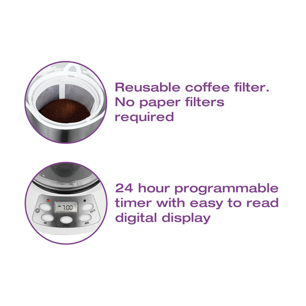 White 14 Cup Coffee Maker I557